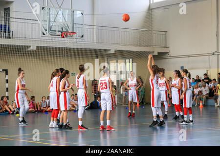 Kisac, Serbie - septembre 6, 2019 : l'équipe de basket-ball féminin à l'étoile rouge de Belgrade en Serbie, Kisac tournoi Banque D'Images