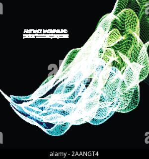 Vecteur abstrait brillant couleur bleu et vert élément de conception sur fond sombre. Illustration de Vecteur