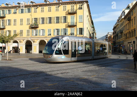 Place Garibaldi Nice Tramway 06. Banque D'Images