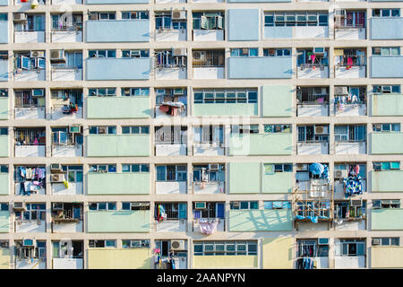 Détail des appartements dans le Choi Hung Estate à Hong Kong Banque D'Images