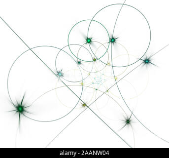 La théorie des cordes. Les processus physiques et la théorie quantique. Intrication quantique. Un ordinateur abstrait moderne généré fractal. Abstract fractal Élément dans Banque D'Images