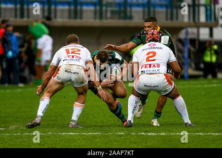 Treviso, Italie, 23 Nov 2019, Owen franks (northampton) en action au cours de Benetton Treviso vs Northampton Saints - Heineken Cup - Rugby Champions Crédit : LPS/Ettore Griffoni/Alamy Live News Banque D'Images