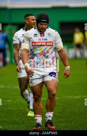 Treviso, Italie. 23 Nov, 2019. Federico zani (Trévise) lors de Benetton Treviso vs Northampton Saints, Rugby Heineken Cup Champions à Trévise, en Italie, le 23 novembre 2019 - LPS/crédit : Ettore Ettore Griffoni Griffoni/LPS/ZUMA/Alamy Fil Live News Banque D'Images