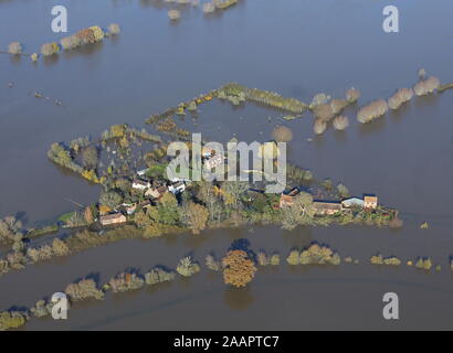 En novembre 2019, la rivière Severn a été l'objet d'inondations dramatiques avec des niveaux jamais vus depuis juillet 2007, laissant les collectivités isolées. Banque D'Images