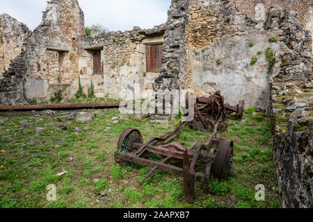 Le village d'Oradour-sur-Glane, en France, en Europe, le site d'une atrocité nazie guerre Banque D'Images