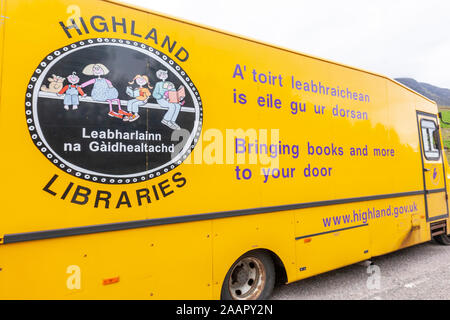 Les bibliothèques des Highlands, van bibliothèque mobile de Scotland, UK Banque D'Images