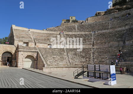 Théâtre Romain, Rue Al Hashemi, Amman, Jordanie, Moyen-Orient Banque D'Images