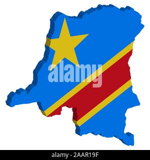République démocratique du Congo Carte Drapeau Vector 3D illustration EPS 10 Illustration de Vecteur