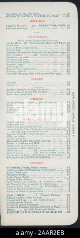 Le dîner (organisé par) CAFE BRAUER (at) 229 State Street, Chicago, IL (REST') ; dîner menu à prix [détenus par] CAFE BRAUER [at] 229 State Street, Chicago, IL (REST') Banque D'Images