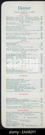 Le dîner (organisé par) CAFE BRAUER (at) 229 State Street, Chicago, IL (REST') ; dîner menu à prix [détenus par] CAFE BRAUER [at] 229 State Street, Chicago, IL (REST') Banque D'Images