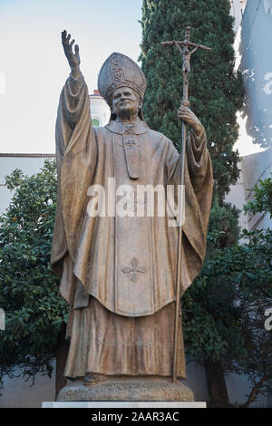 Statue de Saint Pape Jean Paul II. Séville, Andalousie, espagne. Banque D'Images