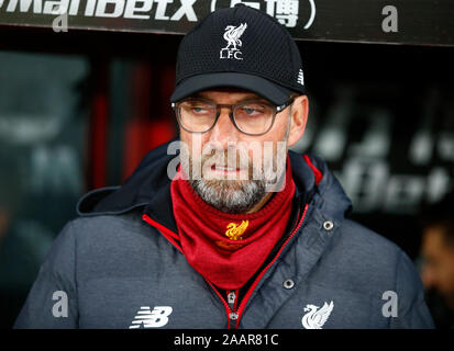 Londres, Royaume-Uni. Novembre 23 Gestionnaire de Jurgen Klopp de Liverpool au cours d'English Premier League entre Liverpool et Crystal Palace à Selhurst Park Stadium, Londres, Angleterre le 23 novembre 2019 : Crédit photo Action Sport/Alamy Live News Banque D'Images