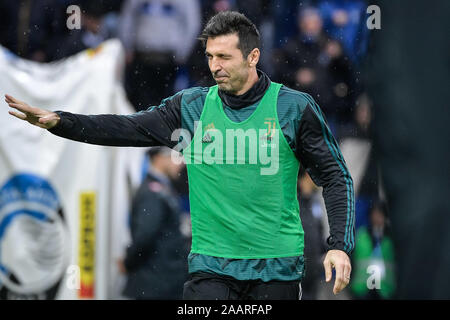 Bergame, Italie. 06Th Jan, 2016. Gianluigi Buffon de la Juventus FC au cours de la Serie une correspondance entre l'Atalanta et la Juventus au Stadio Azzurri d'Italia, Bergame, Italie le 23 novembre 2019. Photo par Mattia Ozbot. Usage éditorial uniquement, licence requise pour un usage commercial. Aucune utilisation de pari, de jeux ou d'un seul club/ligue/dvd publications. Credit : UK Sports Photos Ltd/Alamy Live News Banque D'Images