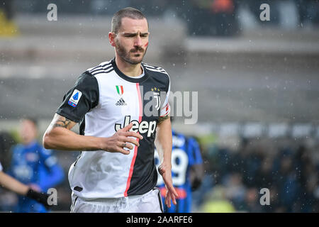 Bergame, Italie. 06Th Jan, 2016. Leonardo Bonucci de Juventus FC pendant le match de Serie A entre l'Atalanta et la Juventus au Stadio Azzurri d'Italia, Bergame, Italie le 23 novembre 2019. Photo par Mattia Ozbot. Usage éditorial uniquement, licence requise pour un usage commercial. Aucune utilisation de pari, de jeux ou d'un seul club/ligue/dvd publications. Credit : UK Sports Photos Ltd/Alamy Live News Banque D'Images