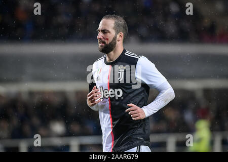 Bergame, Italie. 06Th Jan, 2016. Higuaiain Gonzalo de la Juventus FC au cours de la Serie une correspondance entre l'Atalanta et la Juventus au Stadio Azzurri d'Italia, Bergame, Italie le 23 novembre 2019. Photo par Mattia Ozbot. Usage éditorial uniquement, licence requise pour un usage commercial. Aucune utilisation de pari, de jeux ou d'un seul club/ligue/dvd publications. Credit : UK Sports Photos Ltd/Alamy Live News Banque D'Images