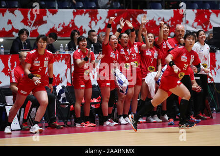 1er Yoyogi Gymnasium, Tokyo, Japon. 23 Nov, 2019. Groupe de l'équipe du Japon, le 23 novembre 2019 - Handball : Japan Cup 2019 Shibuya (femmes) entre le Japon 23-28 France 1er au gymnase de Yoyogi, Tokyo, Japon. Credit : YUTAKA/AFLO SPORT/Alamy Live News Banque D'Images