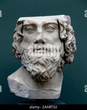 Un général grec (STRATEGOS). Sculpture de marbre C. 2e 100. AD. Copie romaine d'un original grec du ive siècle avant J.-C.. Carlsberg Glyptotek. Banque D'Images