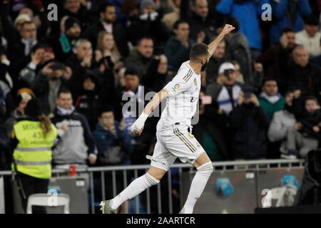 Madrid, Espagne. 23 Nov, 2019. Match de football de la Liga 14 Real Madrid contre le Real Sociedad tenue au Santiago Bernabeu, à Madrid. Dpa : Crédit photo alliance/Alamy Live News Banque D'Images