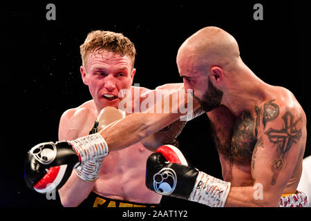 Liverpool, Royaume-Uni. 23 novembre 2019. Tom Farrell vs Sean Dodd - Super-Lightweight Contest lors de under Fight card de Callum Smith vs John Ryder à M&S Bank Arena le samedi 23 novembre 2019 à LIVERPOOL ROYAUME-UNI. Credit: Taka G Wu/Alay Live News Banque D'Images