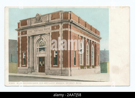 La Direction générale de l'Artillerie Dix, Dime Savings Bank, Detroit, Michigan, a continué les enjeux liés aux contrats. ; Dix Direction générale de l'Artillerie, Dime Savings Bank, Detroit, Mich. Banque D'Images