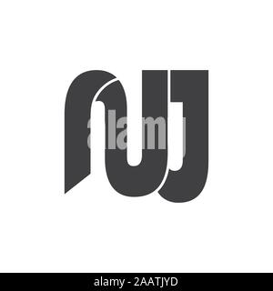 Lettre nj logo géométrique simple vector Illustration de Vecteur