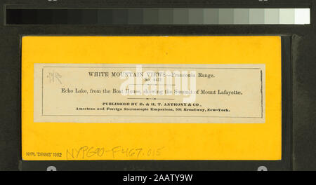 Echo Lake, de la maison de bateau, montrant le sommet du mont Lafayette par E. & H. T. Anthony. ; Echo Lake, de la maison de bateau, montrant le sommet du mont Lafayette. Banque D'Images