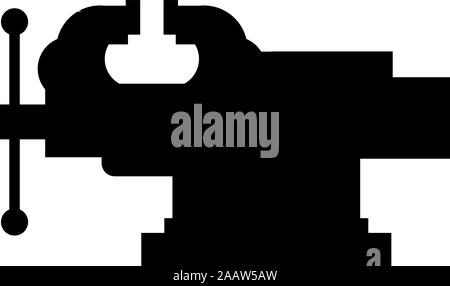 Vice-étau outil de réparation icon noir vector illustration couleur style plat simple image Illustration de Vecteur