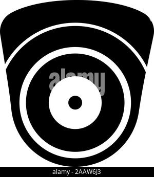 Caméra vidéo caméscope appareil sphérique suivi surveillance CCTV surveillance périphérique sécurisé concept icon noir vector illustration couleur télévision Illustration de Vecteur