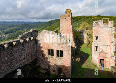 Eschbach : Madenburg château dans la Loire, Route des Vins allemande, Rheinland-Pfalz, Rhénanie-Palatinat, Allemagne Banque D'Images