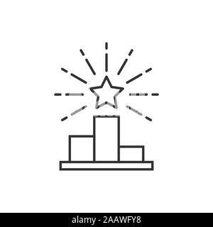 Dans l'icône Podium style plat. Illustration vecteur de socle blanc sur fond isolé. Award concept d'entreprise. Illustration de Vecteur