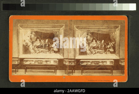 L'embarquement des pèlerins de l'embarquement des pèlerins. ; l'embarquement des pèlerins. Banque D'Images