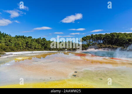 La palette de l'artiste, Wai-O-Tapu Thermal Wonderland, la zone volcanique de Taupo, île du Nord, Nouvelle-Zélande Banque D'Images