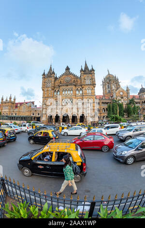 Mumbai Maharashtra Inde 6 Septembre 2019 La Gare Chhatrapati Shivaji Terminus Victoria anciennement à Mumbai, l'Inde est un UNESCO World Heritage Site. Banque D'Images