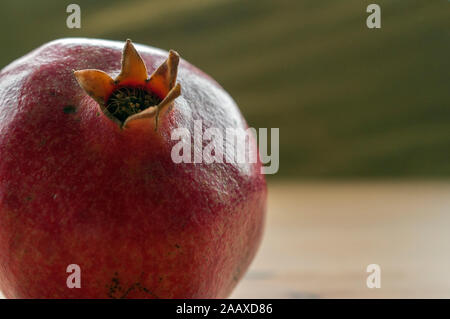 Close up d'un fruit de grenade (Punica granatum). Banque D'Images