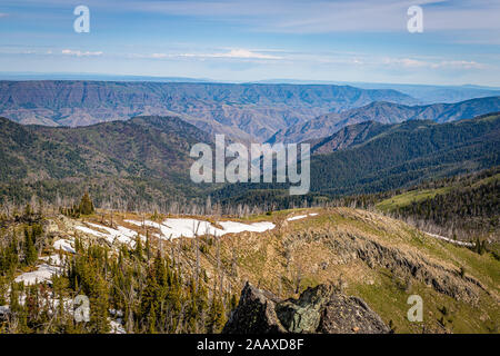 Les Portes du Paradis Vista donne sur les sept Diables Mountain et le Hells Canyon National Recreation Area dans l'ouest de l'Idaho. Banque D'Images