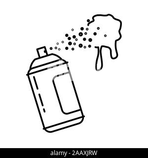 Flacon pulvérisateur de peinture ou l'icône de la ligne isolée, dessin graffiti Illustration de Vecteur
