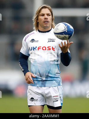 Sale Sharks' Faf De Klerk, au cours de la Heineken Cup Champions Tour 2 match au stade AJ Bell, Salford. Banque D'Images