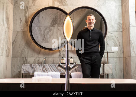 Photo de Ryan Giggs dans l'appartement de grand standing de stock Exchange Hotel, Manchester. Pic Copyright Phil Tragen 2019 Banque D'Images