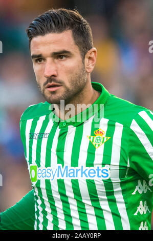 Séville, 23-11-2019. Primera Division Ligue espagnole. LaLiga. L'Estadio Benito Villamarin. Antonio Barragán (Real Betis) durant le jeu Real Betis - Valencia CF. Banque D'Images