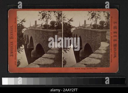 Ford Street Bridge, Hartford, Conn., comprend des vues par D. S. Camp, S. C. Northrup, Milan P. Warner et d'autres photographes et éditeurs. Robert Dennis Collection de vues stéréoscopiques. Titre conçu par cataloger. Vues d'Hartford, Connecticut : général et comprend une vue sur la rue, y compris une scène de parade ; Compagnie d'assurance des immeubles ; la capitale de l'Etat, y compris une vue sur l'intérieur ; un bâtiment du gouvernement non identifiés ; des foyers y compris ceux de Mark Twain, Mme John Goodwin et un intérieur non identifiés montrant 3 hommes assis dans un salon avec un piano ; l'Atheneum ; Trinity College, l'église de Banque D'Images