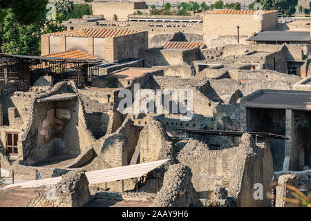 Ruines d'Herculanum, qui était couvert par la poussière volcanique après l'éruption du Vésuve. L'Italie. L'histoire. Banque D'Images