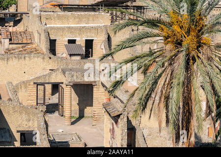 Ruines d'Herculanum, qui était couvert par la poussière volcanique après l'éruption du Vésuve. L'Italie. L'histoire. Banque D'Images