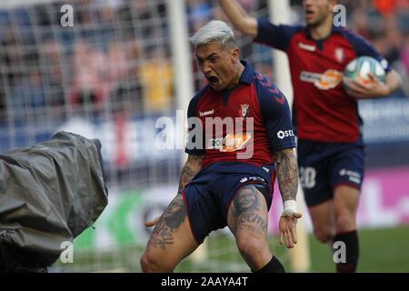 Campeonato de liga Santander. Estadio El Sadar. C.A.Osasuna-Atletic Club de Bilbao. Chimy Avila Crédit : CORDON PRESS/Alamy Live News Banque D'Images