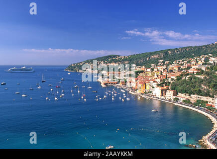 Rade de Villefranche sur Mer pour les navires de croisière Banque D'Images