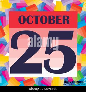 L'icône du 25 octobre. Pour la planification jour important. Bannière pour les jours fériés et les jours spéciaux. Vector Illustration. Illustration de Vecteur