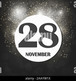 L'icône le 28 novembre. Pour la planification jour important. Bannière pour les jours fériés et les jours spéciaux. Vingt-huitième de l'icône de novembre. L'illustration. Banque D'Images