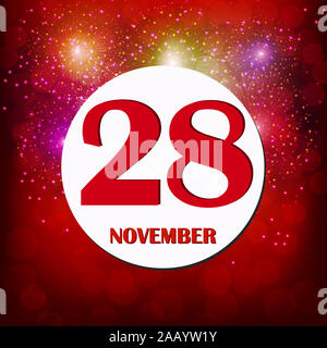 L'icône le 28 novembre. Pour la planification jour important. Bannière pour les jours fériés et les jours spéciaux. Vingt-huitième de l'icône de novembre. L'illustration. Banque D'Images