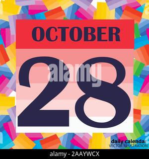 L'icône le 28 octobre. Pour la planification jour important. Bannière pour les jours fériés et les jours spéciaux. Vector Illustration. Illustration de Vecteur