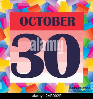 L'icône du 30 octobre. Pour la planification jour important. Bannière pour les jours fériés et les jours spéciaux. Vector Illustration. Illustration de Vecteur