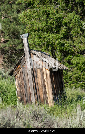 Old outhouse, McEwen, Oregon. Banque D'Images